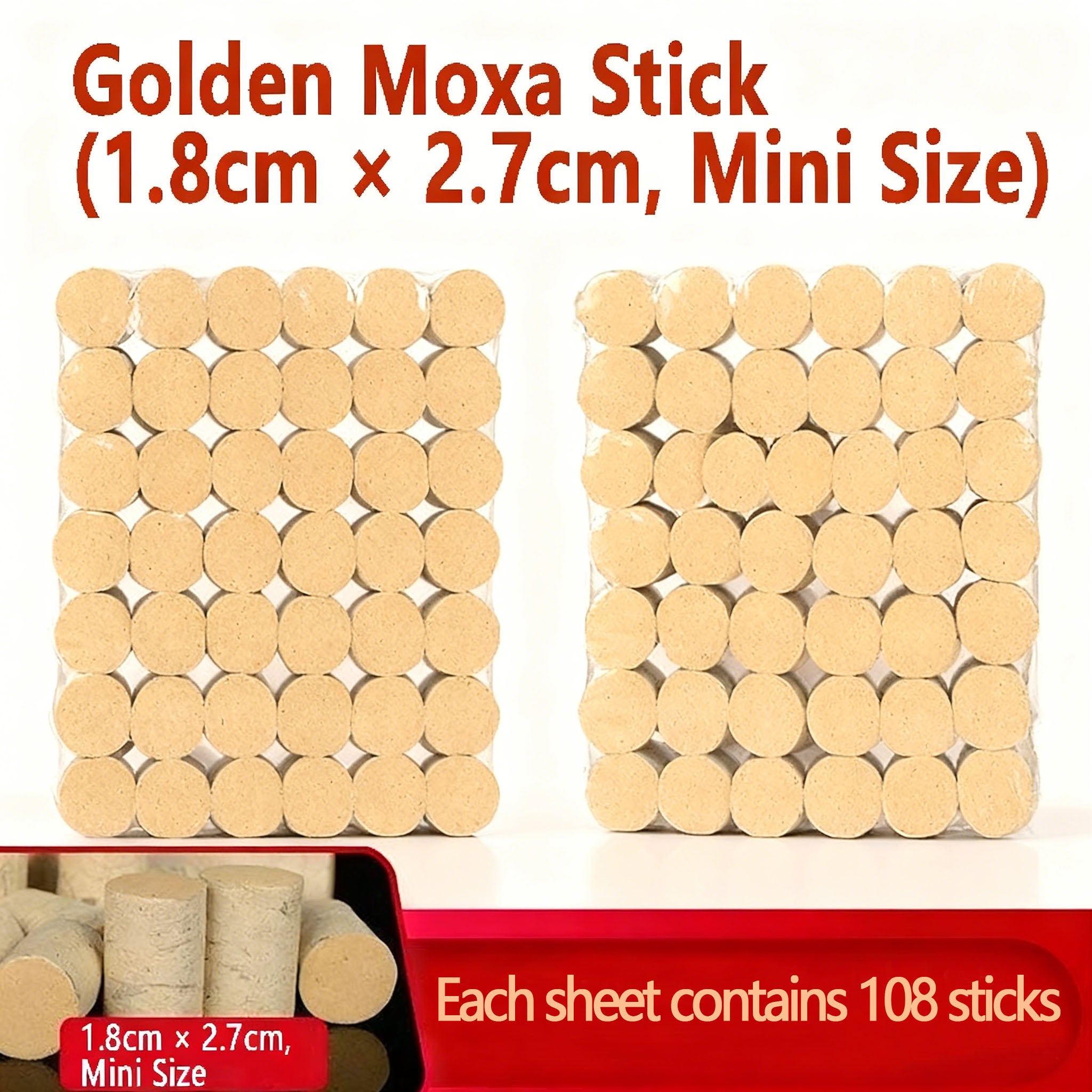 Small Moxa Sticks 80:1 High Purity - Natural Therapy Moxibustion for Daily Discomforts