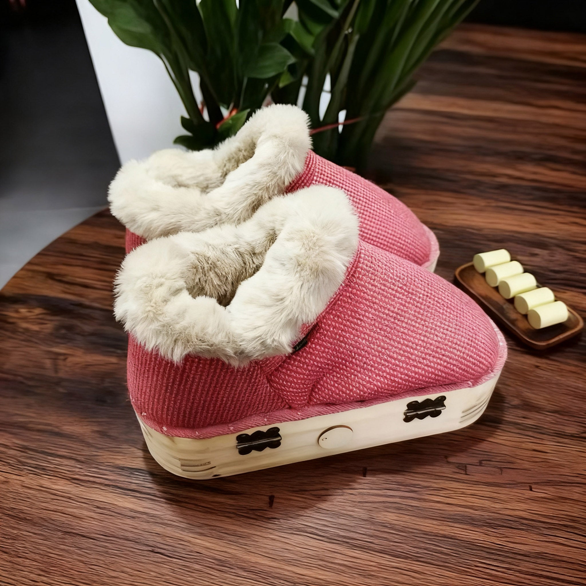 Moxibustion Shoes & Moxa Stick Box - Winter Foot Warming Essential, Adjustable Temperature Moxibustion Boots for Men & Women, Portable Mugwort Heat Therapy Tool (Brown, 7-8.5)