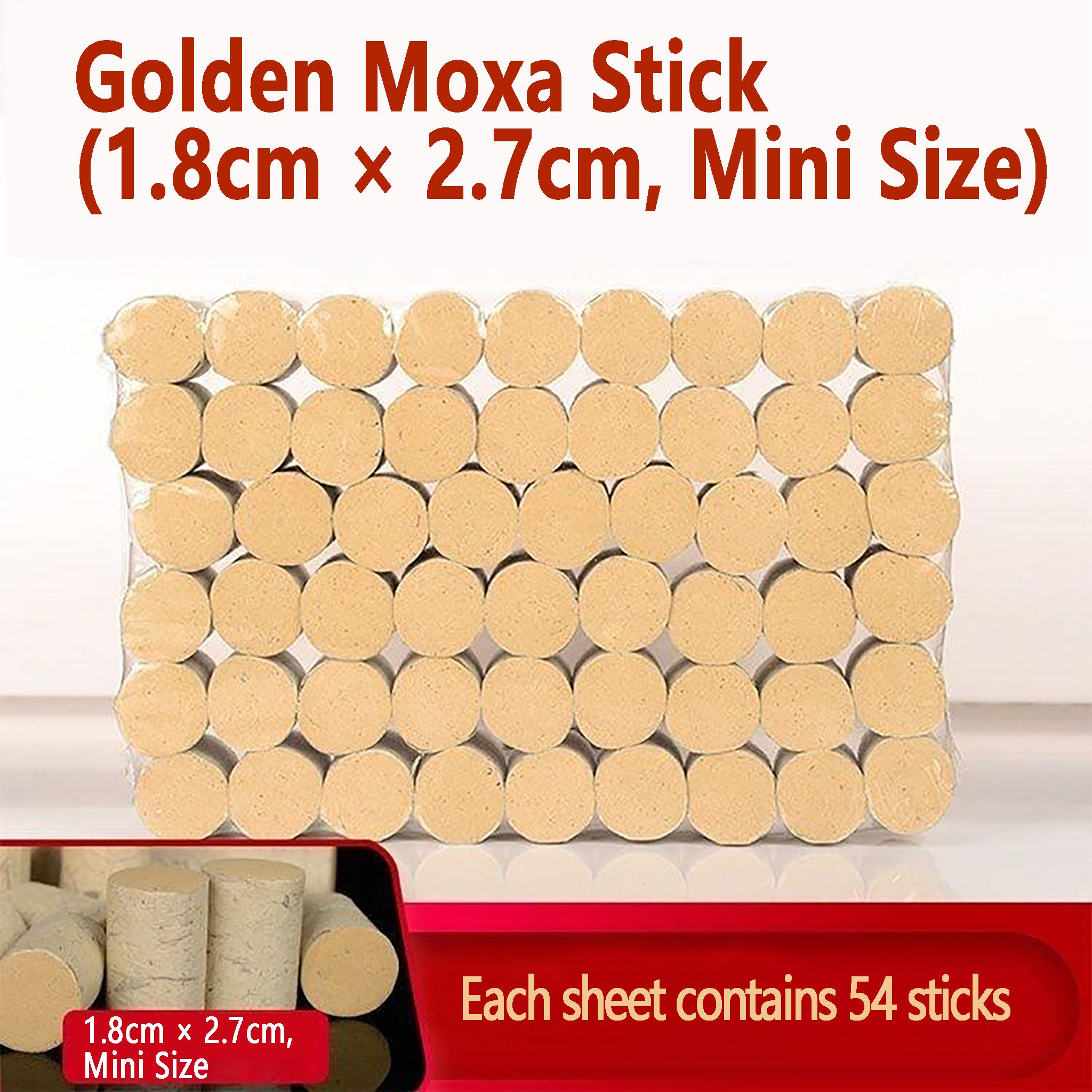 The 1.8cm small moxa sticks are rolled with 80:1 golden-ratio moxa wool.